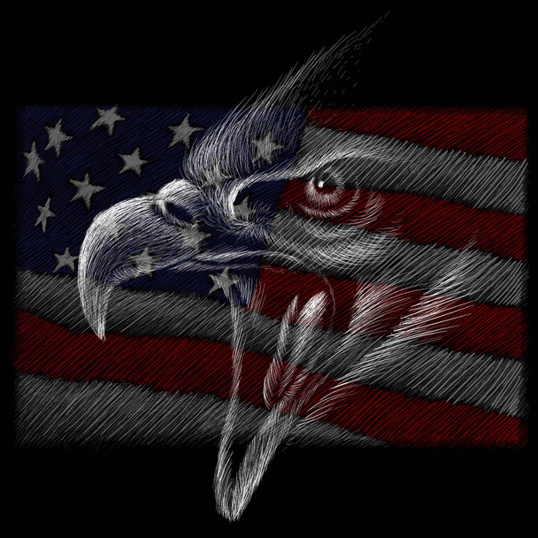 logotipo da águia para tatuagem ou design de pano, simplesmente ilustração vetorial   - Vetor, Imagem