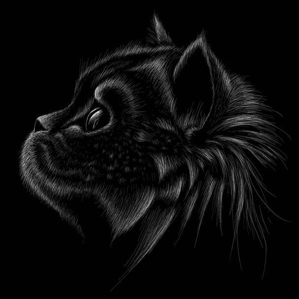 logo of cat for tattoo or cloth design, simply vector illustration   - Vetor, Imagem