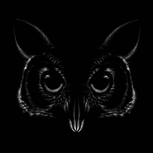 логотип совы для дизайна татуировки или ткани, просто векторная иллюстрация
   - Вектор,изображение