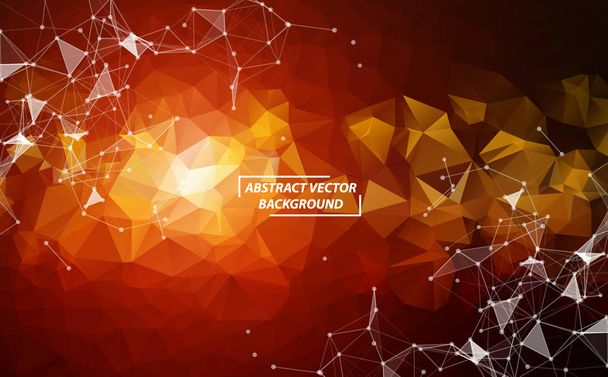 abstraktes geometrisches orange polygonales Hintergrundmolekül und Kommunikation - Vektor, Bild
