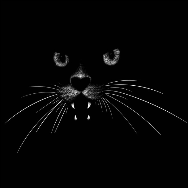 入れ墨や布のデザインのための猫のロゴ、単にベクターイラスト   - ベクター画像