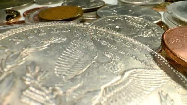 Vintage American Coins Collection. Collectibles Coins Closeup. - Footage, Video
