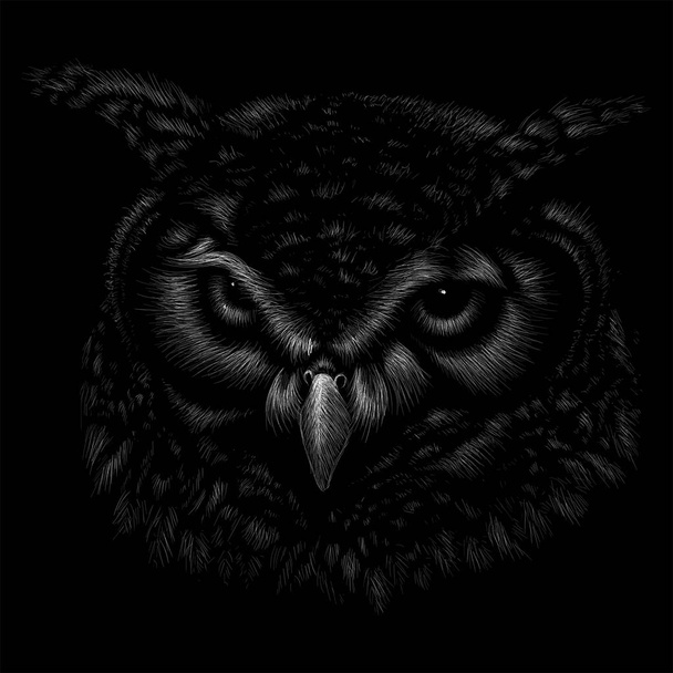 logo of owl for tattoo or cloth design, simply vector illustration   - Vector, Image