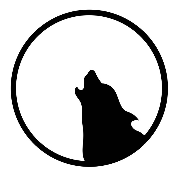 Logo von Hund oder Wolf für Tätowierung oder Stoffdesign, einfach Vektorillustration   - Vektor, Bild