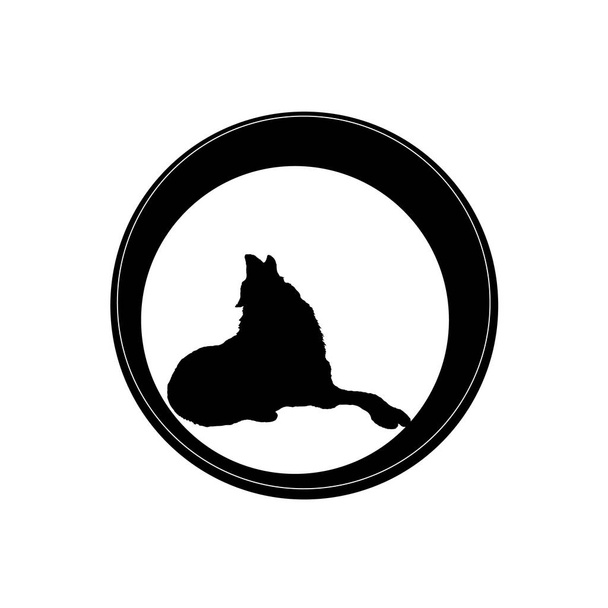logotipo del perro o lobo para el tatuaje o el diseño de tela, simplemente vector de ilustración   - Vector, Imagen