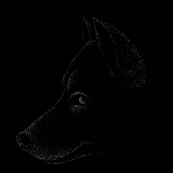 logo psa nebo vlka pro design tetování nebo látky, jednoduše vektorová ilustrace   - Vektor, obrázek