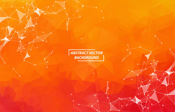 Abstract Orange Geometric Polygonal background molecule and comm - Vektor, Bild
