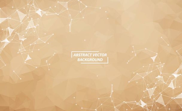 Abstract Brown Geometric Polygonal background molecule and commu - Vetor, Imagem