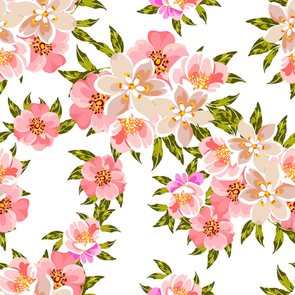 Amazing flowers blossom banner template, simply vector illustration - ベクター画像