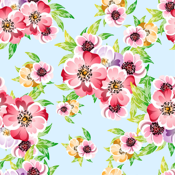 Amazing flowers blossom banner template, simply vector illustration - Vector, Imagen