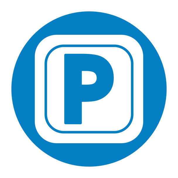 ícone isolado sinal zona de estacionamento
 - Vetor, Imagem
