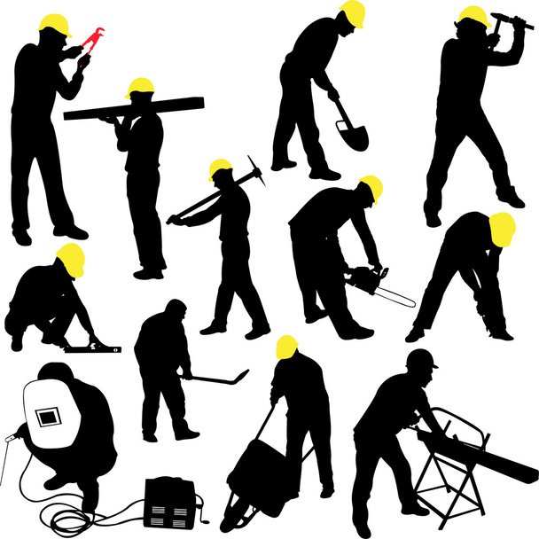 Workers silhouettes collection - Vector, Image