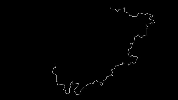 North West Jihoafrická republika region mapa obrysu animace - Záběry, video