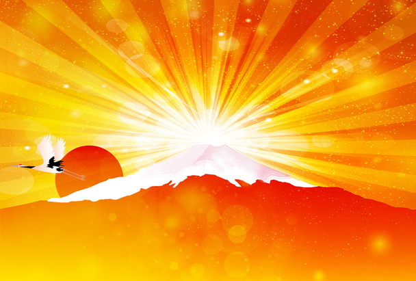 Гора Фудзі Sunrise новий рік s карти - Вектор, зображення