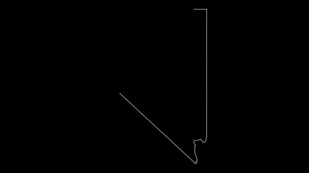 Nevada Usa federale staat kaart schema animatie - Video
