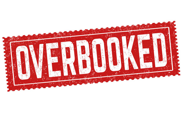 Overbooked sign or stamp - Vector, Image