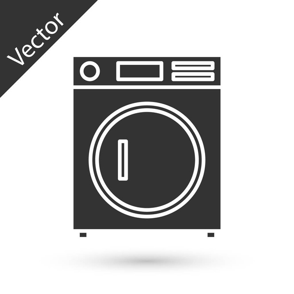 Icono de Arandela Gris aislado sobre fondo blanco. Icono de lavadora. Lavadora de ropa - lavadora. Símbolo de electrodomésticos. Ilustración vectorial - Vector, imagen