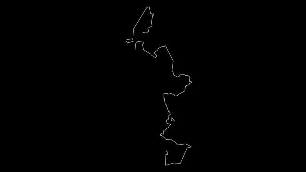 North Holland Holandia mapa prowincji zarys animacji - Materiał filmowy, wideo