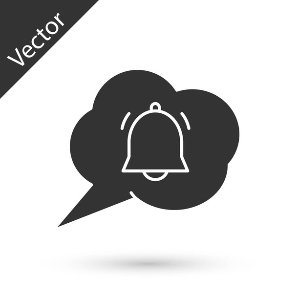 Burbuja de voz gris con el icono de notificación de chat aislado en fondo blanco. Nuevo mensaje, diálogo, chat, notificación de redes sociales. Ilustración vectorial
 - Vector, Imagen