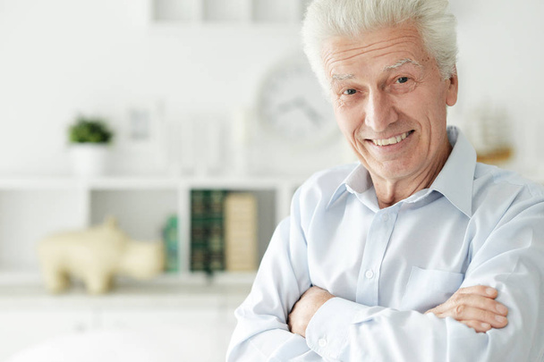 portrait of happy senior man at home  - Fotografie, Obrázek