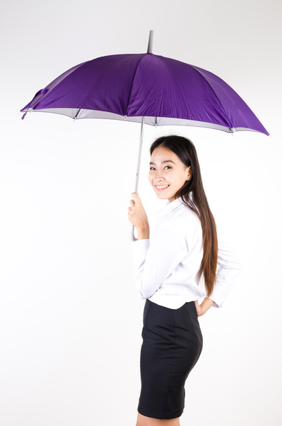 Woman with umbrella - Фото, изображение