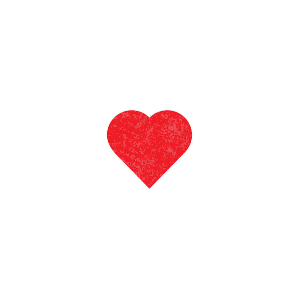 textured red heart signsymbol icon isilated on white background - Вектор, зображення