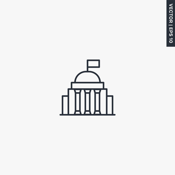 Bâtiment du Capitole, panneau de style linéaire pour concept mobile et web d
 - Vecteur, image