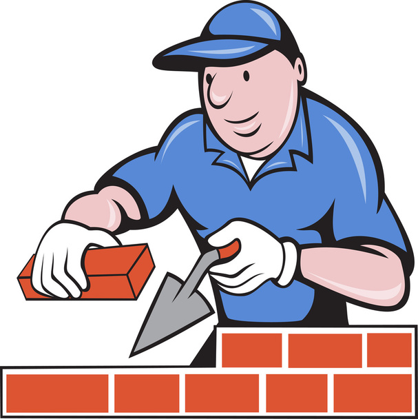 Bricklayer muurari työssä
 - Vektori, kuva