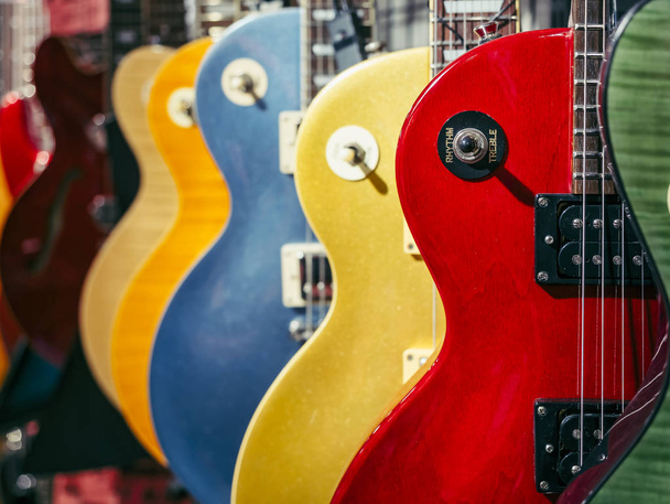 Electric Guitars Music instrument colourful collection  - 写真・画像
