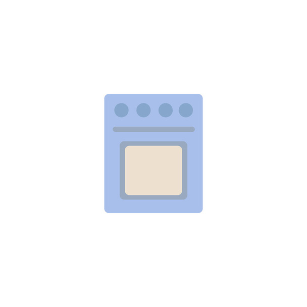 gas stove flat icon on white background - Vector, Image
