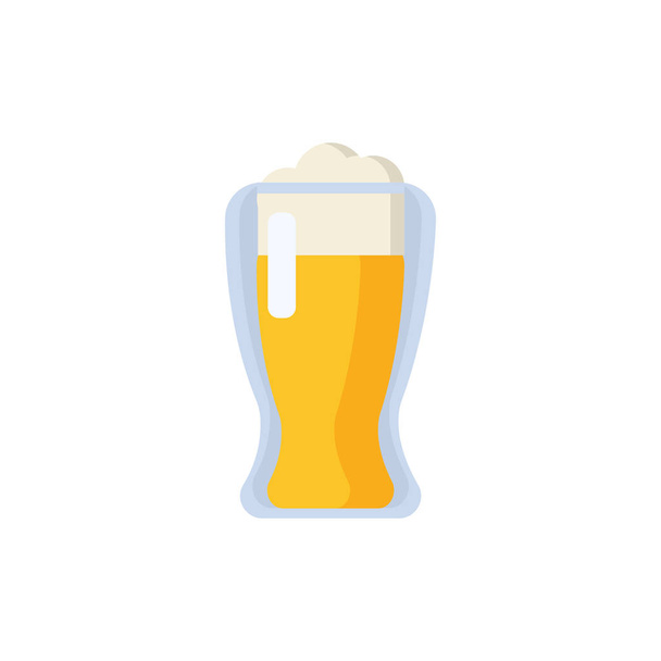 Bicchiere di birra icona piatta su sfondo bianco
 - Vettoriali, immagini