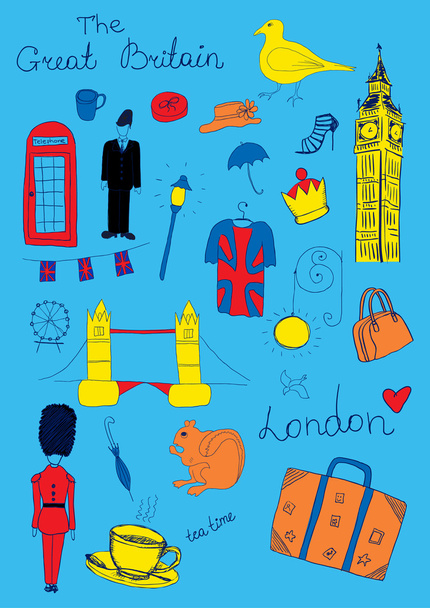 Londra oggetti colorati
 - Vettoriali, immagini