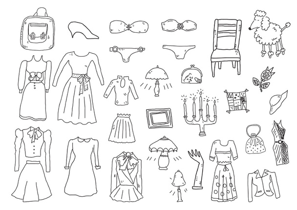 Clothes and accessory - Vector, imagen