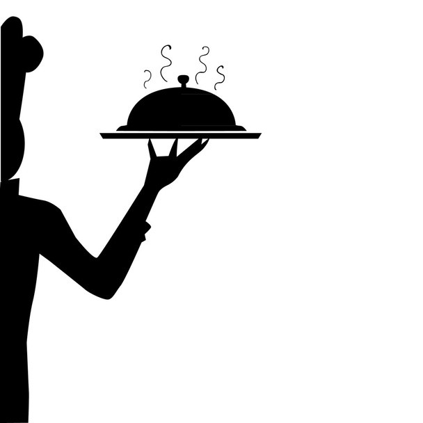 chef-kok silhouet - Vector, afbeelding