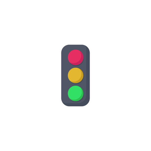 semaforo pedonale icona piatta su sfondo bianco
 - Vettoriali, immagini