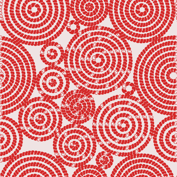 Απρόσκοπτη μοτίβο με κύκλους από τούβλα. Κύκλοι, πλακάκια, τούβλα. Αφηρημένη φωτεινό κόκκινο κύκλους σε λευκό φόντο. Ιδανικό για υφάσματα, υφάσματα, καλύμματα, θήκες, σχέδια ρούχων, χαρτί, ρούχα - Φωτογραφία, εικόνα