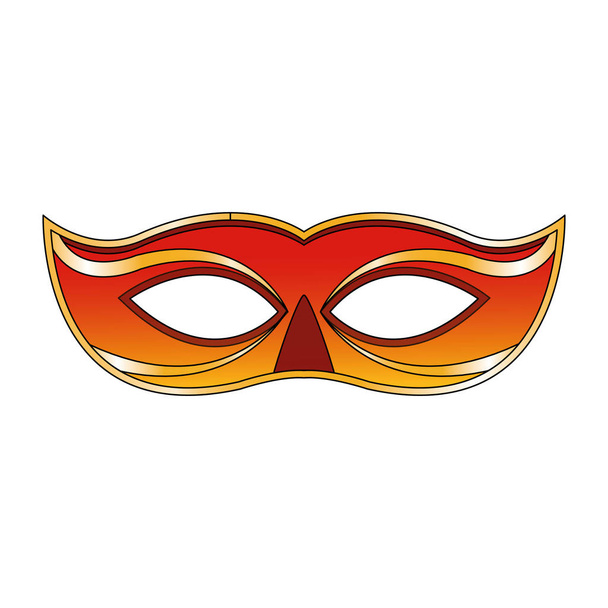 иконка оранжевой карнавальной маски, плоский дизайн
 - Вектор,изображение