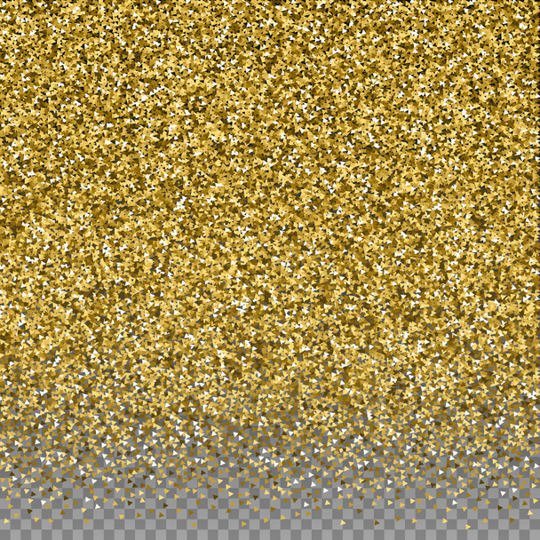 Χρυσά τρίγωνα glitter πολυτέλεια αφρώδη κομφετί.  - Διάνυσμα, εικόνα