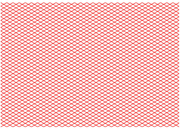 Modèle Oblique Line croix de couleur rouge sur fond de papier blanc, ligne droite de 30 degrés croise un carré de diamant
 - Photo, image