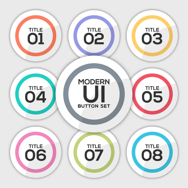 Modern user interface button set created for designers in the design of all kinds of works. Beautiful and modern Button which can be used in many purposes. Eps10 vector. - Vektor, Bild