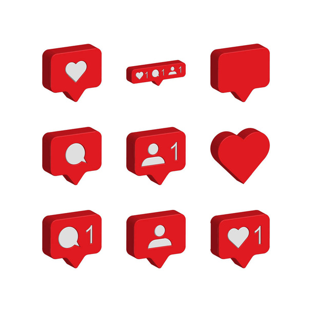 set of social media icons, simply vector illustration   - Вектор,изображение