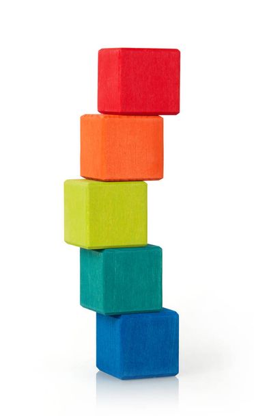Multi-colored toy bricks tower - Photo, Image