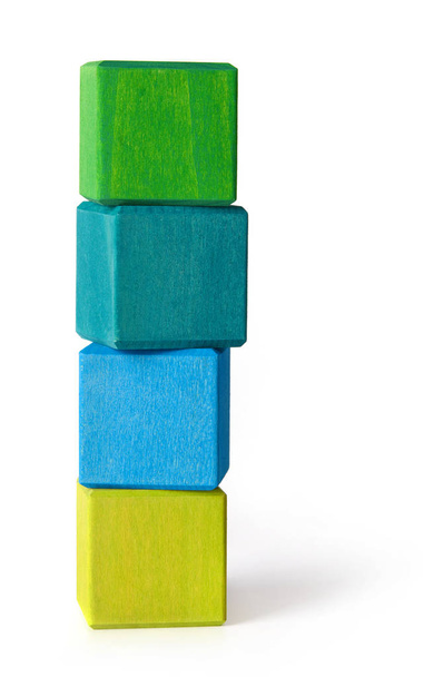 Wooden cubes tower - Photo, Image