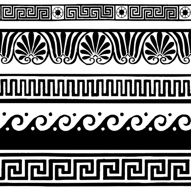 Greek style seamless borders - Vector, Image