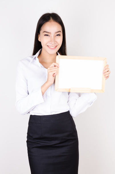 Young asian business woman show empty board - Photo, Image