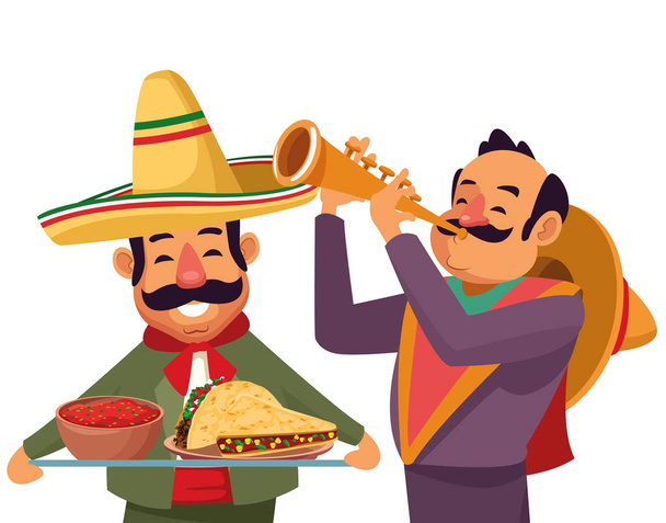 μεξικάνικο παραδοσιακό πολιτισμό εικονίδιο κινουμένων σχεδίων - Διάνυσμα, εικόνα