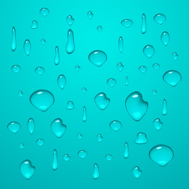Gota de agua diferente con sombra y reflexión
 - Vector, Imagen