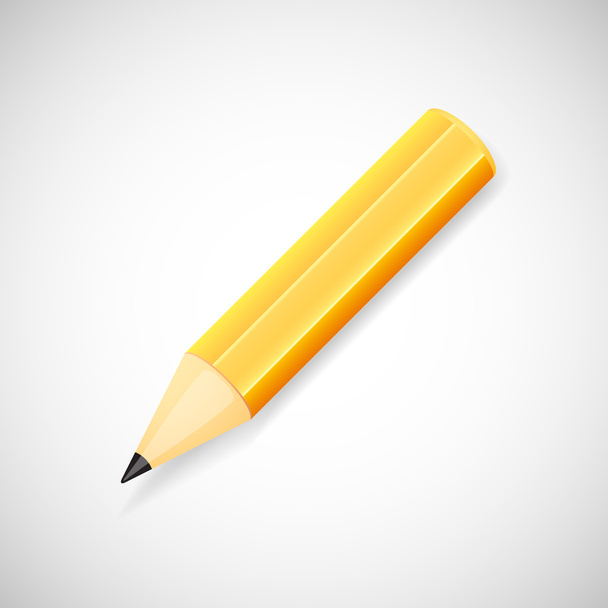 Yellow pencil, isolated on white background - Vector, Image