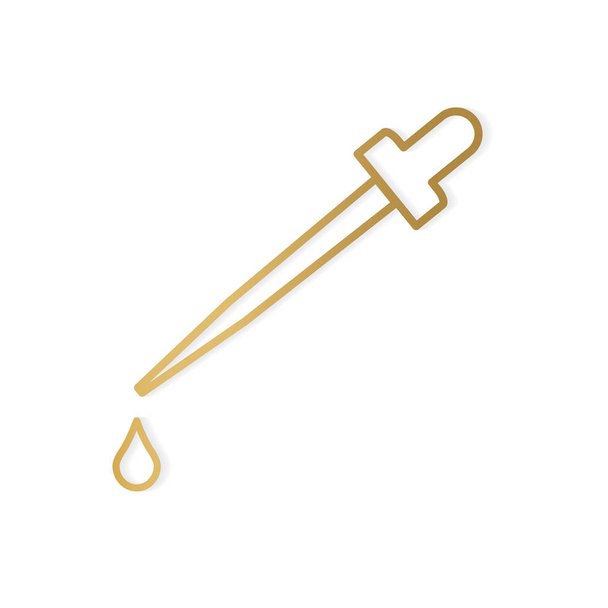 ikona złotej pipety - ilustracja wektora - Wektor, obraz