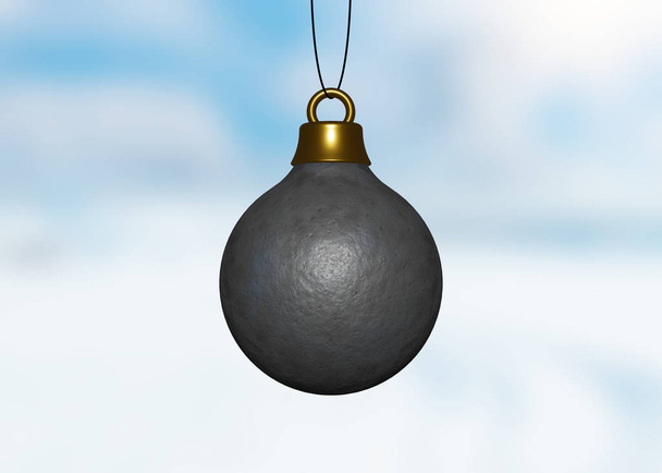 Christmas Bauble for Xmas Tree 3D Render - Fotoğraf, Görsel
